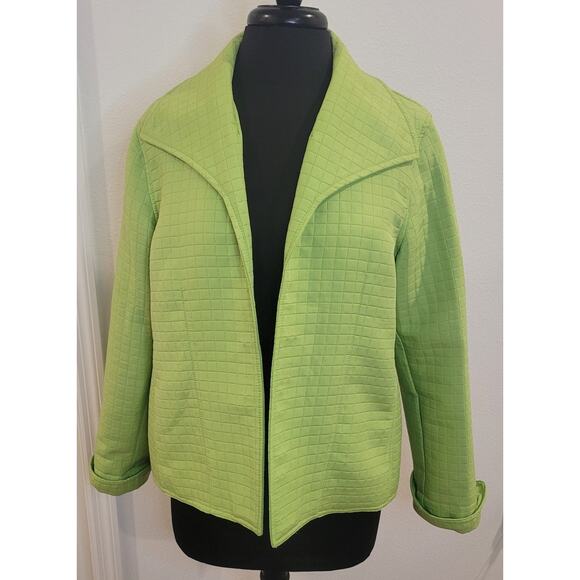 Cynthia Rowley Spring Green Quilted Blazer Jacket Women’s XL Light Coat EUC - Picture 1 of 9